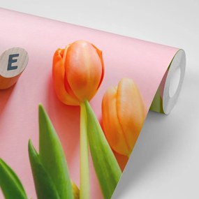 Carta da parati – Cubi con scritta Love