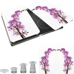 Set di 2 copri stufe in vetro Orchidea, 52 x 30 cm Orchid Blossom - Wenko