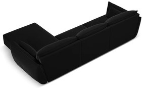 Divano angolare nero (con penisola a destra/con chaise lounge) con rivestimento in velluto Vanda – Mazzini Sofas