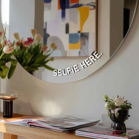 Adesivo per specchio S49 – SELFIE HERE. (round)