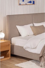 Letto matrimoniale imbottito grigio tortora con contenitore con rete inclusa 180x200 cm Myra Bold – Bonami Selection