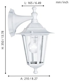 EGLO 22462 - Applique da esterno IP44 LATERNA 5 1xE27/60W/230V bianco