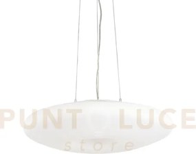 Glory sospensione in vetro bianco 3 luci attacco e27 d.40cm