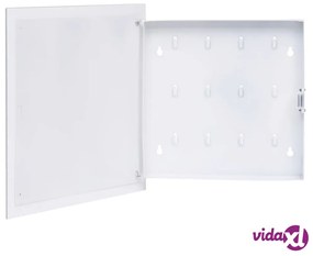 vidaXL Cassetta Portachiavi con Lavagna Magnetica Bianca 35x35x5,5 cm