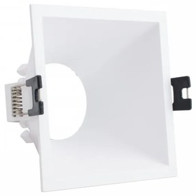 Faretto da Incasso Quadrato Bianco Fisso in Policarbonato, Foro 85x85mm per GU10 Colore del corpo Bianco