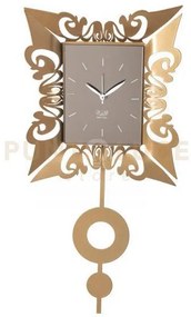 Orologio vanity pendolo oro laccato in ferro 26,7x54hcm