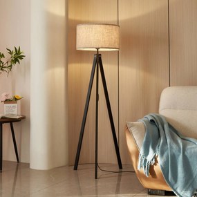 Lampada da terra Herry Lindby, Nero, Soggiorno / Sala da pranzo, Tessuto / Stoffa / Seta, Scandinavo, Lampada da terra