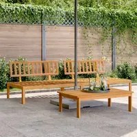 Divani Centrali da Giardino Pallet 2pz Legno Massello di Acacia 365847