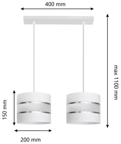 Lampadario su filo HELEN 2xE27/15W/230V bianco