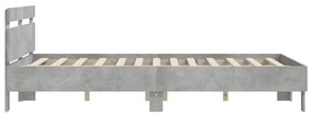 Giroletto Testiera Grigio Cemento 140x190 cm Legno Multistrato