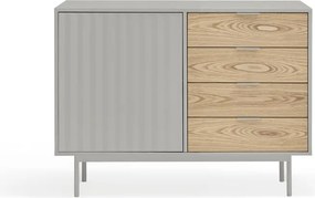 Cassettiera bassa grigia effetto rovere 108x80 cm Sierra - Teulat