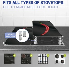 Set di 2 copri stufe in vetro, 52 x 30 cm Peperoni - Wenko