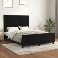 Giroletto con Testiera Nero 140x190 cm in Vellutocod mxl 73945