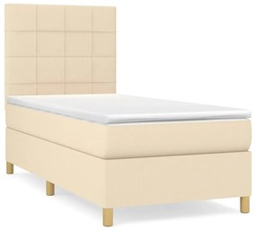 Giroletto a molle con materasso crema 80x200 cm intessuto