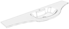 Lavabo a incasso rettangolare Jolly H 20 cm in resina bianco