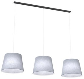 Lampadario A 4 Luci Epoca Con Paralumi In Tessuto Grigio