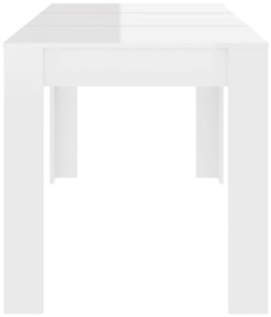 Tavolo da Pranzo Bianco Lucido 140x74,5x76 cm Legno Multistrato
