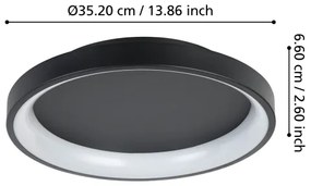 Eglo 901251 - Plafoniera LED dimmerabile LORETELLO LED/12W/230V nero + +TC