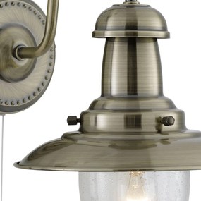 Applique Classica Fisher Man Acciaio Adjustable Vetro 1 Luce E27