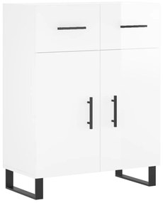 Credenza 69,5x34x90 cm in legno multistrato bianco lucido