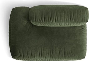 Parte divano componibile verde (con penisola a sinistra) con rivestimento in velluto Martina – Micadoni