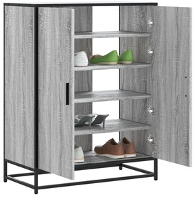 Scarpiera Grigio Sonoma 75x38x97,5 Cm Legno Multistrato Metallo /