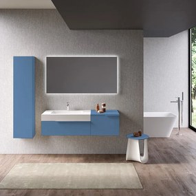 Mobile sottolavabo e lavabo Ginevra per vasca a sinistra avio L 135 x H 36 x P 51 cm