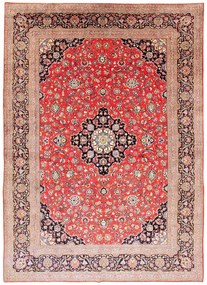 Kashan Tappeto 310 x 430 Rosso (Iran) Annodato A Mano