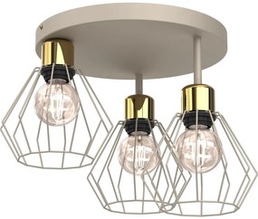 Plafoniera PARKLA 3xE27/15W/230V beige/oro