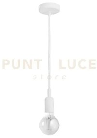 Gso080- pendente flip cavo in stoffa e rosone bianco satinato 1 luc...