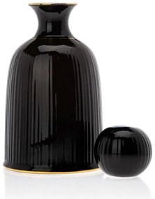 Set di tazzine in ceramica con caraffa e vassoio KENDI nero