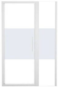 Porta doccia rettangolare Record 120 x 70 cm, H 195 cm in vetro, spessore 60 mm serigrafato bianco