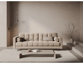 Divano beige allungabile/con contenitore con rivestimento in bouclé 222 cm Bali – Cosmopolitan Design