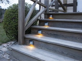 Set di 2 luci LED solari a parete in acciaio inox, altezza 8 cm Wally - Star Trading