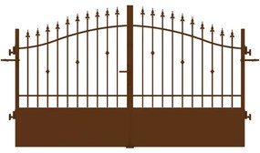 Cancello manuale Civetta in ferro, apertura centrale, L 308.5 x 180 cm, di colore ruggine