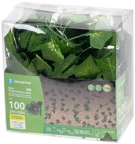 Aigostar - Catena LED solare 100xLED/12m IP65 bianco caldo ivy