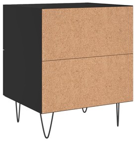 Comodini 2 pz Neri 40x35x47,5 cm in Legno Multistrato