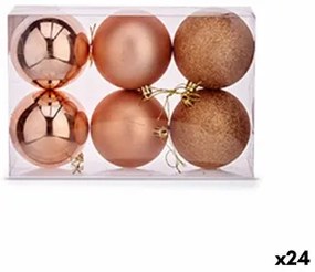 Set di palline di Natale Rame Plastica 8 x 9 x 8 cm (24 Unità)