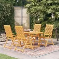 Set da Pranzo da Giardino 5 pz in Legno Massello di Teak cod mxl 51078