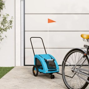 Rimorchio Da Bici Per Animali Blu Oxford E Ferro /