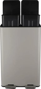 Cestino per la spazzatura grigio tortora in acciaio per raccolta differenziata/con pedale 2x30 l Aliya – Spirella