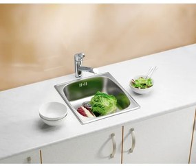 ALVEUS 1082195 - Lavello della cucina BASIC 44x38 cm opaco acciaio/satin, uscita grande