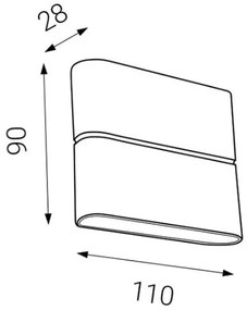 LED2 - Applique LED da esterno FLAT 2xLED/3W/230V antracite IP54