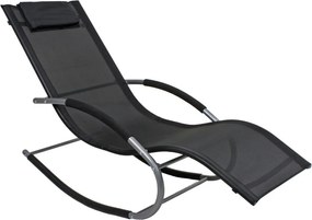 Lettino da giardino in metallo nero Naxos - Garden Pleasure