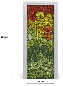 Adesivo per porta Onde colorate 75x205 cm