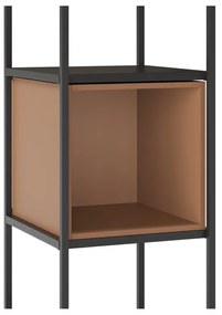 Libreria in nero e mattone 36x179 cm Anya - Marckeric