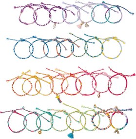 Atelier per bambini - 30 braccialetti avvolgenti arcobaleno