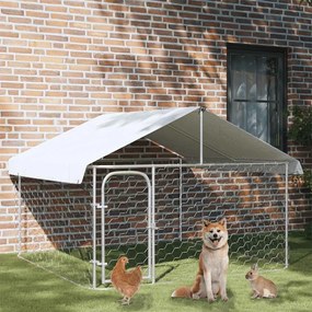 Gabbia Per Cani Da Esterno Con Tetto 200x200x150 Cm /