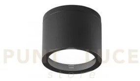 Plafoniera tower nera tonda 1 luce attacco gx53 ip54 9x7,2cm