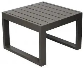 Tavolino quadrato Cuba 45 x 45 con struttura in alluminio verniciato, Taupe